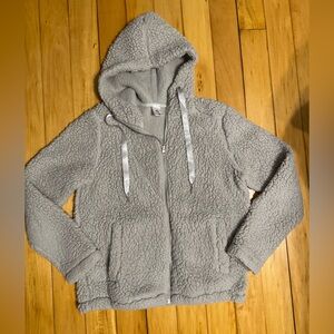 Senita Athletics Gray Sherpa Jacket